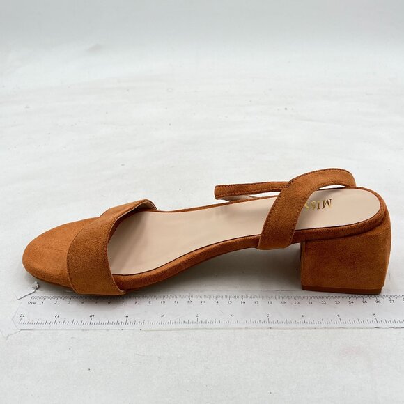 MISS LEFT Shoes - miss left Women Chic Open Round Toe Sandals Block Chunky Low Heels Brown